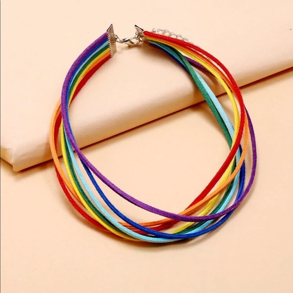 🆕 Rainbow Stripe Choker - Picture 2 of 4